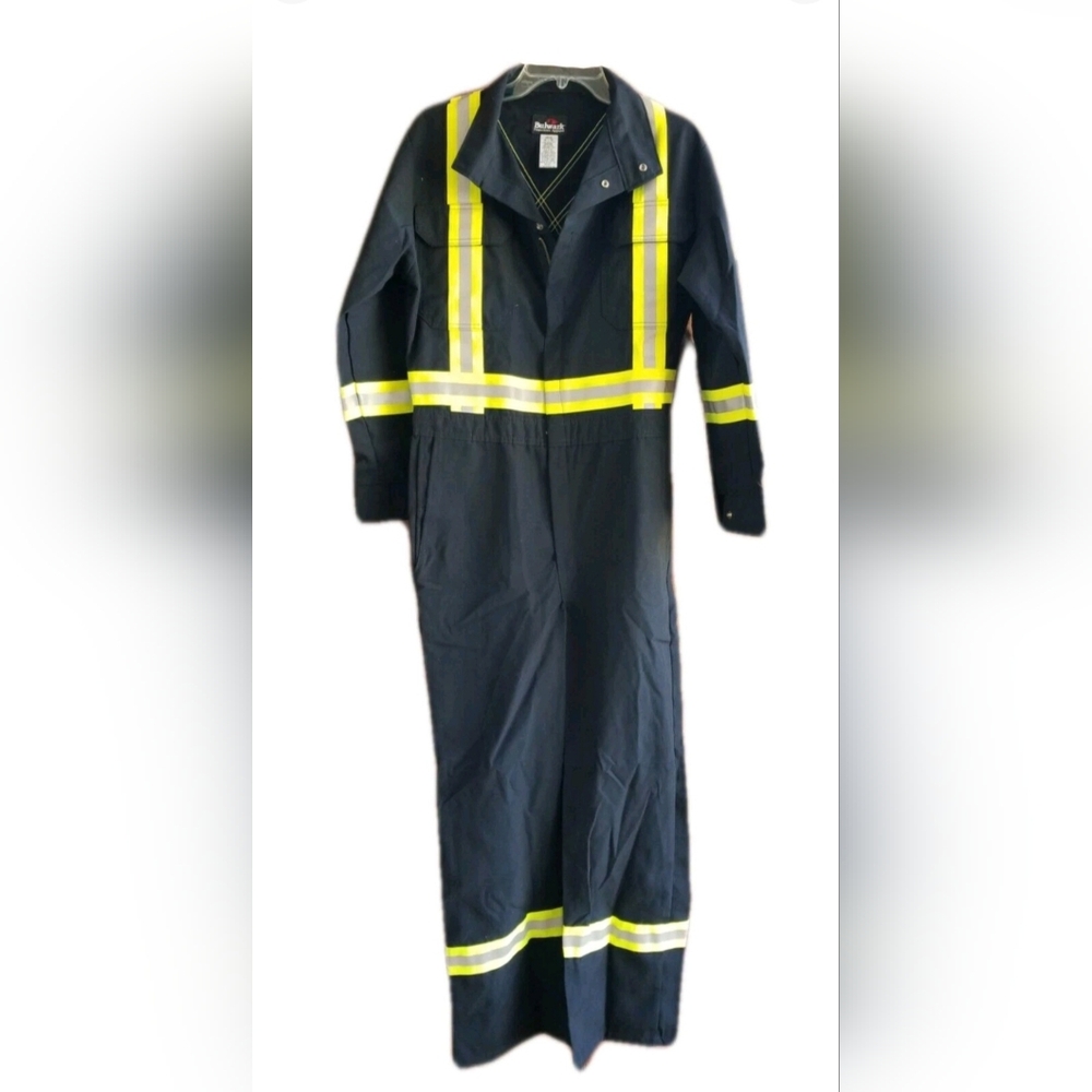 Bulwark Flame Resistant Coverall Reflective Safety Work Uniform Stripe Sz 38 New